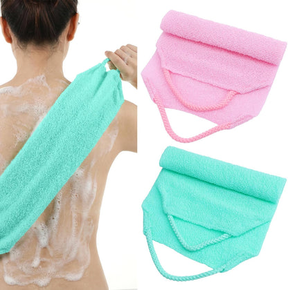 2 Pcs Exfoliating Back Scrubber for Shower, 15.55 Inch Back Exfoliator with Handles Back Loofah for Shower Exfoliating Backs Bath Washer for Women and Men, Double Sided Body Exfoliator Bath Tool
