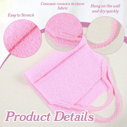 2 Pcs Exfoliating Back Scrubber for Shower, 15.55 Inch Back Exfoliator with Handles Back Loofah for Shower Exfoliating Backs Bath Washer for Women and Men, Double Sided Body Exfoliator Bath Tool