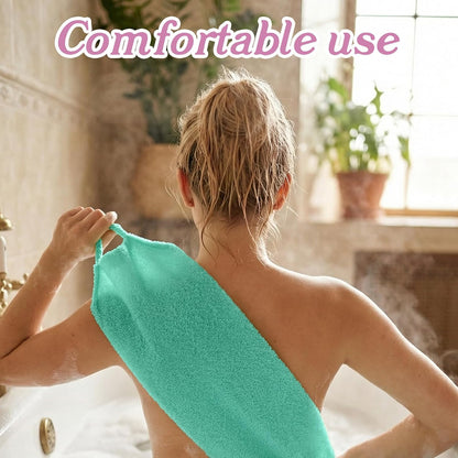 2 Pcs Exfoliating Back Scrubber for Shower, 15.55 Inch Back Exfoliator with Handles Back Loofah for Shower Exfoliating Backs Bath Washer for Women and Men, Double Sided Body Exfoliator Bath Tool
